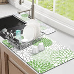 Findosom 2PCS 12" x 20" Dish Drying Mat & 24" x 5.5" Sink Splash Guard by Findosom