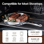 SuperCook 3-Piece Tri Ply Stainless Steel Frying Pan Set, Stainless Skillet Pan - Image 4