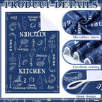 12 Pcs Farmhouse Kitchen Oven Mitts and Pot Holders Decor Sets 4 Blue Kitchen - Image 4