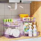 Delamu 2-Tier Under Sink Organizers and Storage, Pull Out Kitchen Pantry - Image 6