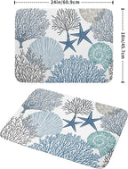 Blue Coral Dish Drying Mat 18x24 Inch Absorbent Reversible Summer Beach Drying - Image 2