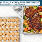 Full Size Commercial Quality Baking Sheet Pan, Bastwe Aluminum Cookie Tray Pan - Image 3