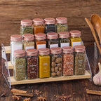 48 Pcs Glass Spice Jars with Labels and Pink Metal Caps, 4oz Empty Spice - Image 5