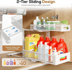 1 Pack 17IN Depth Under Sink Storage Organizer, Large 2-Tier Elegant Mesh Pull - Image 4