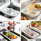 Over the Sink Colander Strainer Basket, Extendable Colander and Strainer - Image 5