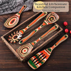 Gudamaye Pakkawood 7-Piece Red Wooden Cooking Utensils, Wooden Spoons - Image 6