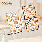 Kitchen Bread Oven Mitts with Matching Potholders - Image 2