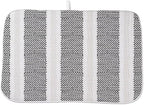 Boho Black Dish Drying Mat 18 x 24 inch Modern Geometry Polka Dot Striped by AEIOAE
