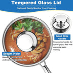 P&P CHEF 2 Quarts Tri-Ply Stockpot and Saucepan, Stainless Steel Sauce Pan - Image 3