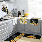 Fourluoo 10 Pcs Sunflower Kitchen Dish Towels Rugs Oven Mitts and Pot Holders - Image 4