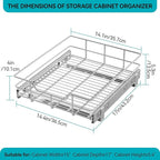 Pull Out Cabinet Organizer 15" W X 22" D, Slide Out Drawers - Image 2