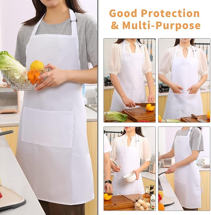 Tosewever 2 Pack Adjustable Bib Apron, Waterdrop Resistant Aprons - Image 8
