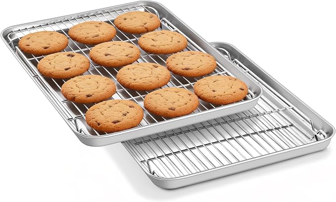 Homikit Baking Sheet with Rack Set, 18x13 Inches Stainless Steel Half Cookie - Image 9