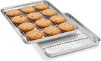 Homikit Baking Sheet with Rack Set, 18x13 Inches Stainless Steel Half Cookie - Image 9
