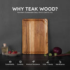 Teak Cutting Board 15inch Non Slip Over Sink Kitchen 2026 First Apartment - Image 3