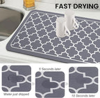 WISELIFE Dish Drying Mat Super Absorbent Drying Mat Large Dish Drying Mats - Image 4