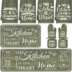 Fourluoo 10 Pcs Farmhouse Kitchen Decor and Accessories Set 4 Kitchen Towels 2 by Fourluoo