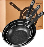 Nonstick Frying Pan Set-3-Pieces Skillet Set Induction Compatible, 8 Inch by HooJay