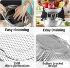 Extra Large 5.5QT Stainless Steel Colander, Large Capacity Rice Colander - Image 3