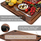 AZRHOM XL Large Walnut Wood Cutting Board - Image 6