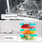 VERONES 10Pack Glass Meal Prep Containers, Airtight Glass Lunch Containers - Image 5
