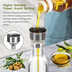 YEBODA 8oz Clear Glass Olive Oil Dispenser Bottles, and Vinegar Cruet Bottle - Image 5