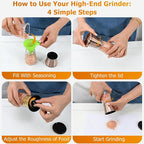 R DRURLCD Short Copper Salt and Pepper Grinder Set of 2, Manual Adjustable - Image 2