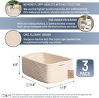 NaturalCozy 11.8"x8"x4.5” Storage Baskets - Image 2