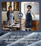 Denim Apron with Pockets for Hair Stylist Gardening Craftsmen Barista Women - Image 6
