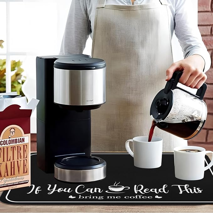 Coffee Bar Mat for Countertops 18inx24in, Absorbent Hide Stain Anti-Slip Cafe - Image 3