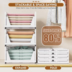 SNSLXH 8 Pack Stackable Closet Storage Bins, Space-Saving Wardrobe Organizer - Image 4