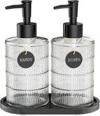MASADI Soap Dispenser Set with Bamboo Tray, Dish and Hand Soap Lotion Dispenser by masadi