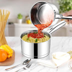 LIANYU 2 Quart Saucepan with Lid, Stainless Steel Sauce Pan Small Cooking Pot - Image 6