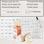 SWOMMOLY 48 Glass Spice Jars - Image 2