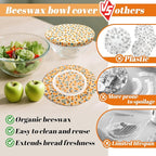 OHIYO Reusable Beeswax Bowl Covers, Elastic Cotton Cloth Sourdough Bread Cover - Image 3