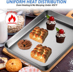 2Pcs Toaster Oven Pans for Baking, 9x11 Baking Sheets Cookie Sheet Stainless - Image 5