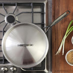 Babish 12-Inch Tri-Ply Stainless Steel Frying Pan - Image 4