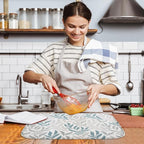 Sanwarm Absorbent Dish Drying Mat, Simple Silhouettes Leaves Microfiber Pad - Image 6
