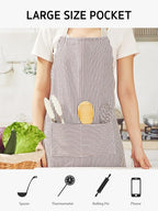 Syntus Apron for Men Women, Adjustable Cooking Kitchen Chef Aprons - Image 6