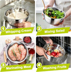 TeamFar Mixing Bowls, Stainless Steel Nesting Salad Bowls - Image 6
