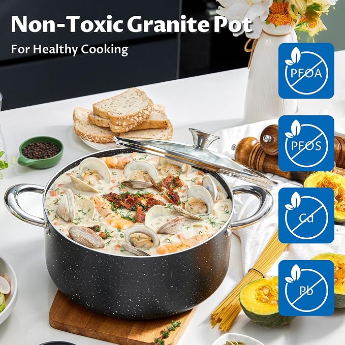 BEZIA Large 10 Quart Nonstick Stock Pot - Image 2