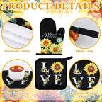 Leinuosen 6 Classic Sunflower Kitchen Towels Kitchen Decor and Accessories Set - Image 5