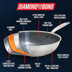 Blue Diamond Hybrid Nonstick Stainless Steel 10” Frying Pan, PFAS-Free Ceramic - Image 5