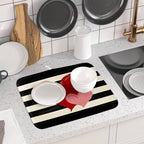 Valentines Day Dish Drying Mat for Kitchen Counter 16x18 Inch Red Pink Love - Image 6