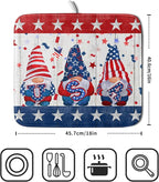 Giwawa 4th of July Gnomes Dish Drying Mat 16x18 inch Patriotic Elf Usa Stars - Image 2