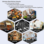Stainless Steel Kitchen Utensils 12 Pcs, Small Cooking Utensils Set, Serving - Image 4