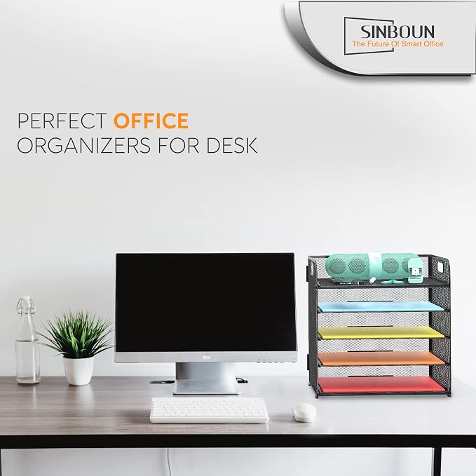 Letter Tray Paper Organizer 5-Tier Desk Organizer File Organizer Paper Holder - Image 7