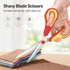 QMVESS 8.5" Scissors All Purpose 3 Pack, Ultra Sharp 2.5mm Thick Blade Scissors - Image 2