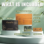 3-Piece Organic Bamboo Cutting Board Set - Image 2
