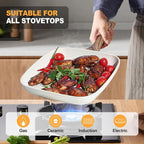 NEWBULIG 3-Piece Nonstick Grill Pan Set, Square Griddle Pans - Image 4